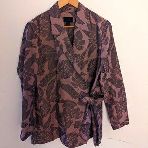 J.Crew Collection - Pink and Black Leaf Print Blazer